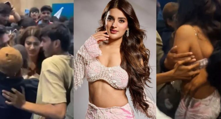 Actress Nidhhi Agarwal Mobbed by Fans at ‘The Raja Saab’ Song Launch Event in Hyderabad