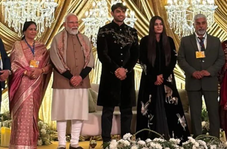PM Modi Graces Neeraj Chopra and Himani Mor’s Star-Studded Wedding Reception in Delhi