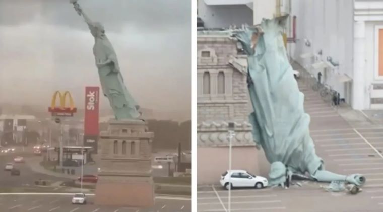 Statue of Liberty Replica Topples in Brazil After Powerful Storm