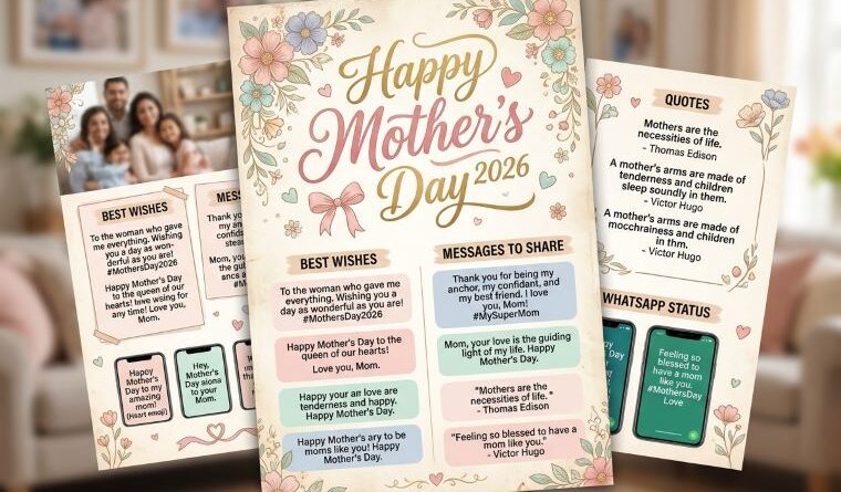 Happy Mother's Day 2026: Best Wishes, Messages, Quotes, Images & WhatsApp Status to Share with Your Mom