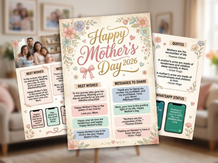 Happy Mother’s Day 2026: Best Wishes, Messages, Quotes, Images & WhatsApp Status to Share with Your Mom