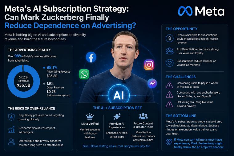 Meta’s AI Subscription Strategy: Can Mark Zuckerberg Finally Reduce Dependence on Advertising?