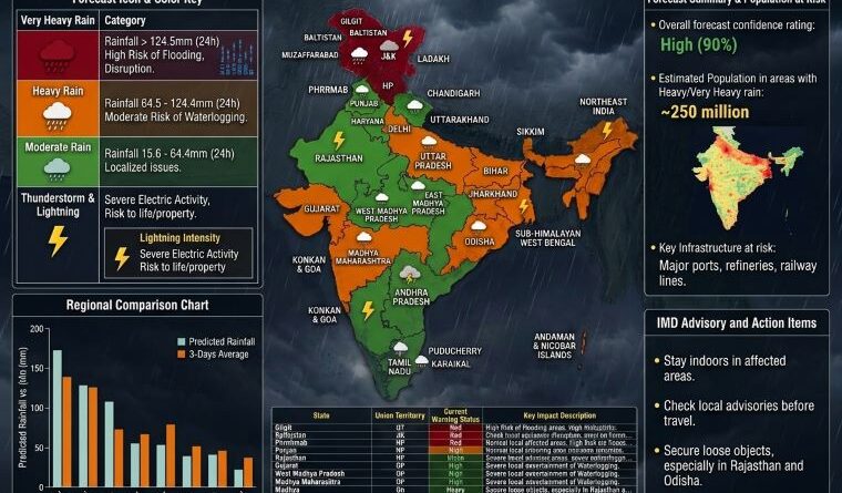 Monsoon Gains Strength Across India, IMD Issues Red, Orange and Yellow Alerts
