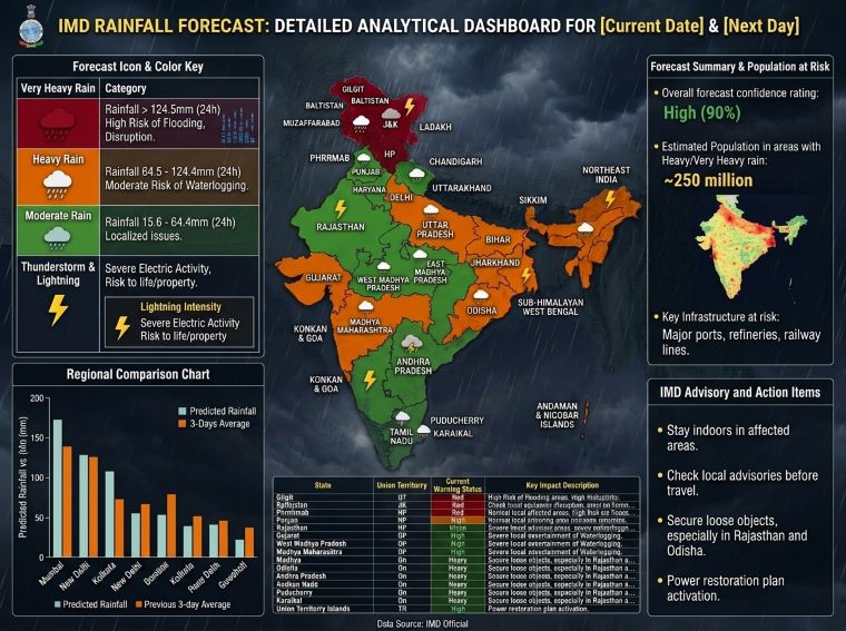 Monsoon Gains Strength Across India, IMD Issues Red, Orange and Yellow Alerts