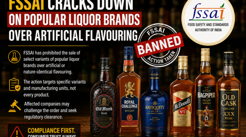 FSSAI Cracks Down on Popular Liquor Brands Over Artificial Flavouring