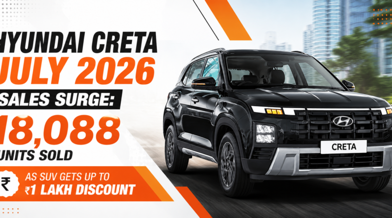 Hyundai Creta July 2026 Sales Surge 18,088 Units Sold as SUV Gets Up to ₹1 Lakh Discount