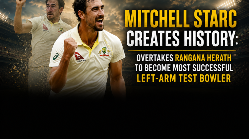 Mitchell Starc Creates History Overtakes Rangana Herath to Become Most Successful Left-Arm Test Bowler