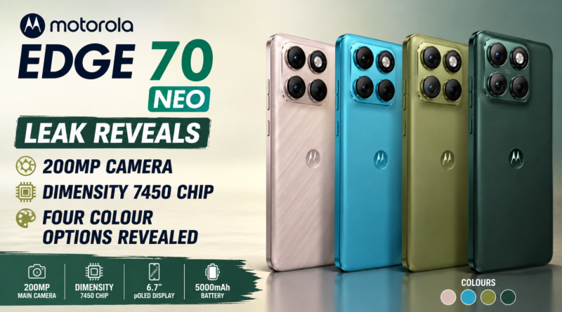 Motorola Edge 70 Neo Leak 200MP Camera, Dimensity 7450 Chip and Four Colour Options Revealed