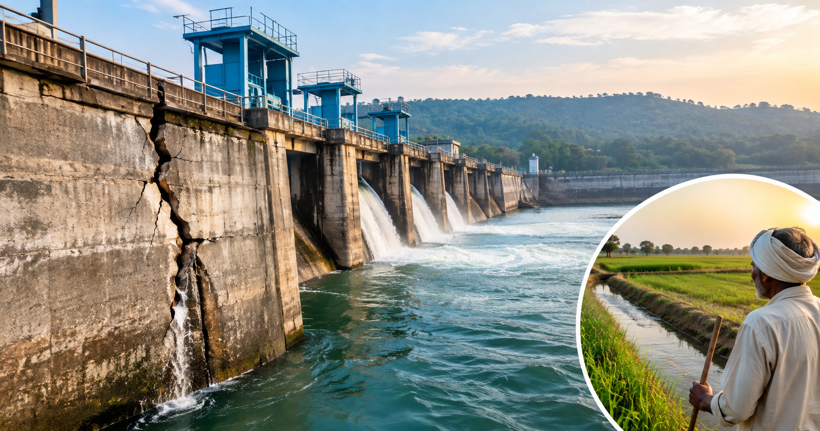 Rampur Bhakra Dam Crisis: Cracks Raise Irrigation Concerns for 20,000 Farmers as Repair Efforts Continue